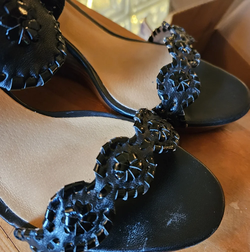 Jack Rogers Luccia Wedge Black Women's 10 - Picture 8 of 11